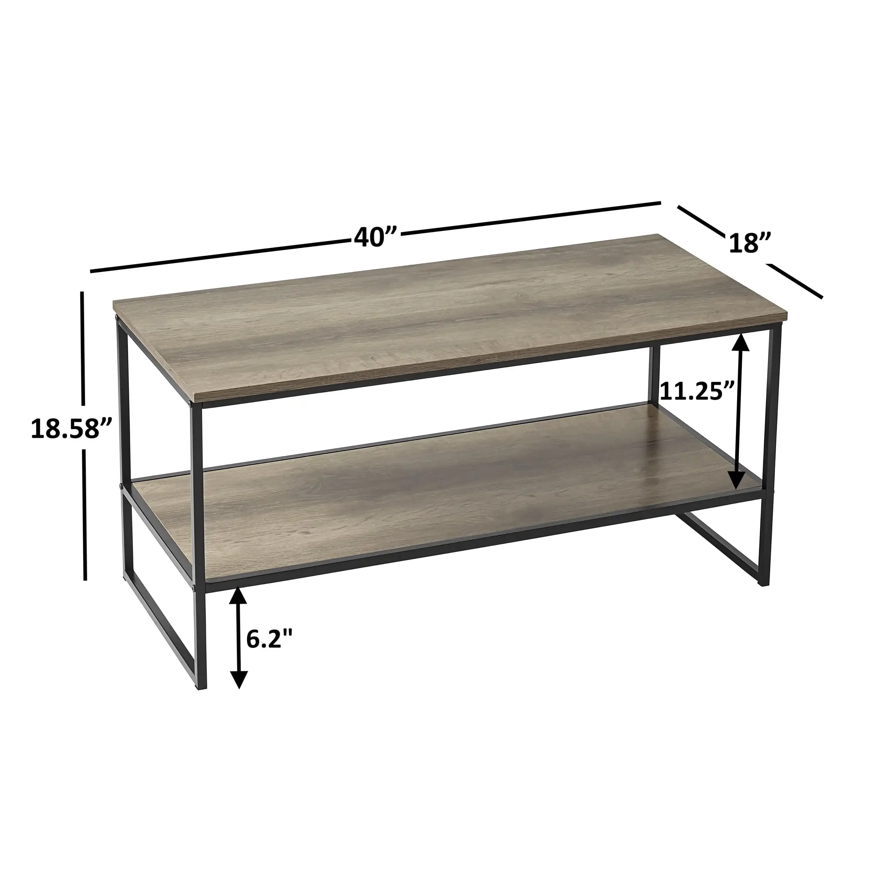 Contemporary 3 Piece Rectangular Particle Board Coffee Table, Rustic Brown 6