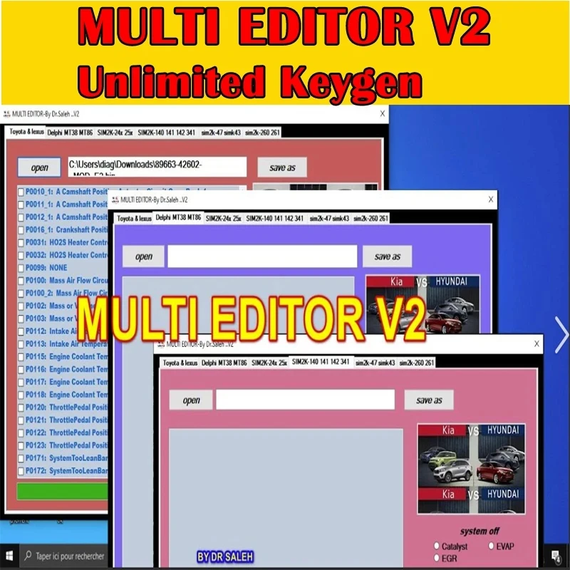 Newest Hot sale MULTI EDITOR V2 Keygen REMOVER alldata car repair software for KIA HYUNDAI EDITOR TOYOTA EDIT Multi Editor Tool