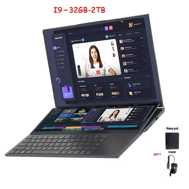 Laptops Intel Core I7-9750H Windows11 Notebook Double Screen Touch