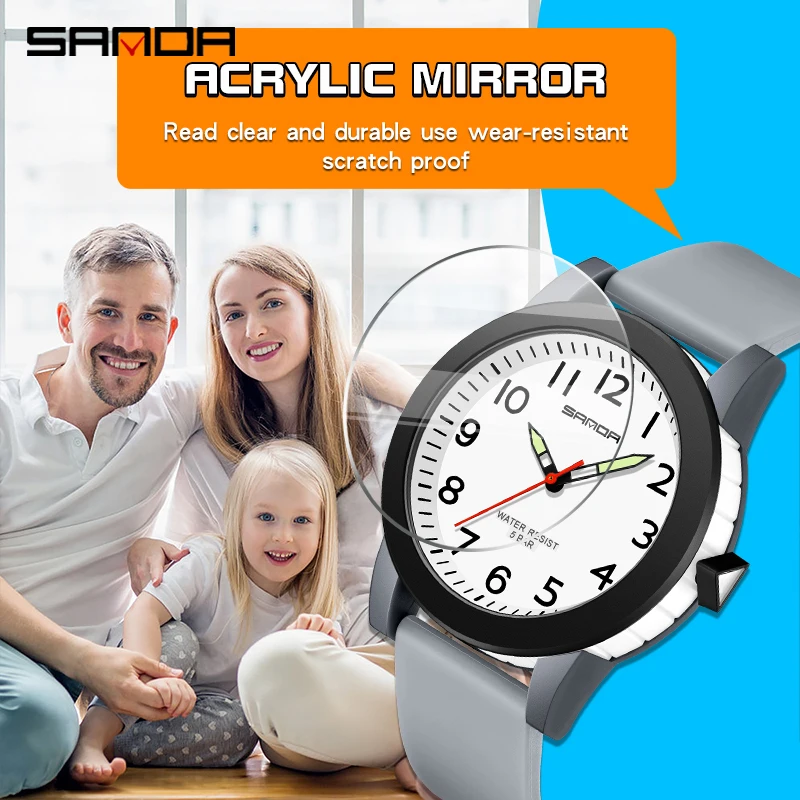 Sanda Fashion Men's Sports Quartz Watch Waterproof Casual Analog Man Wristwatch Personality Trend Quartz Student Watch Relojes, Alina Gadgets