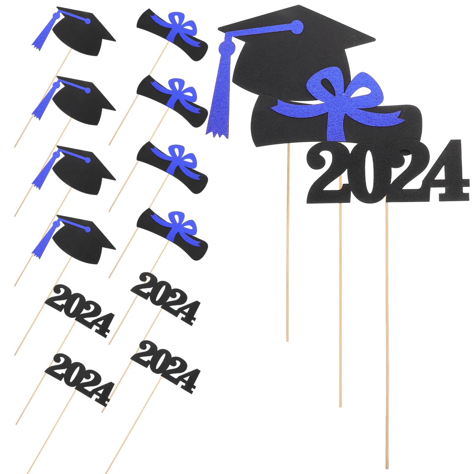 

5 Set of Graduation Party Decorations Graduation Centerpiece Vase Sticks Congrats Grad Table Toppers Sticks