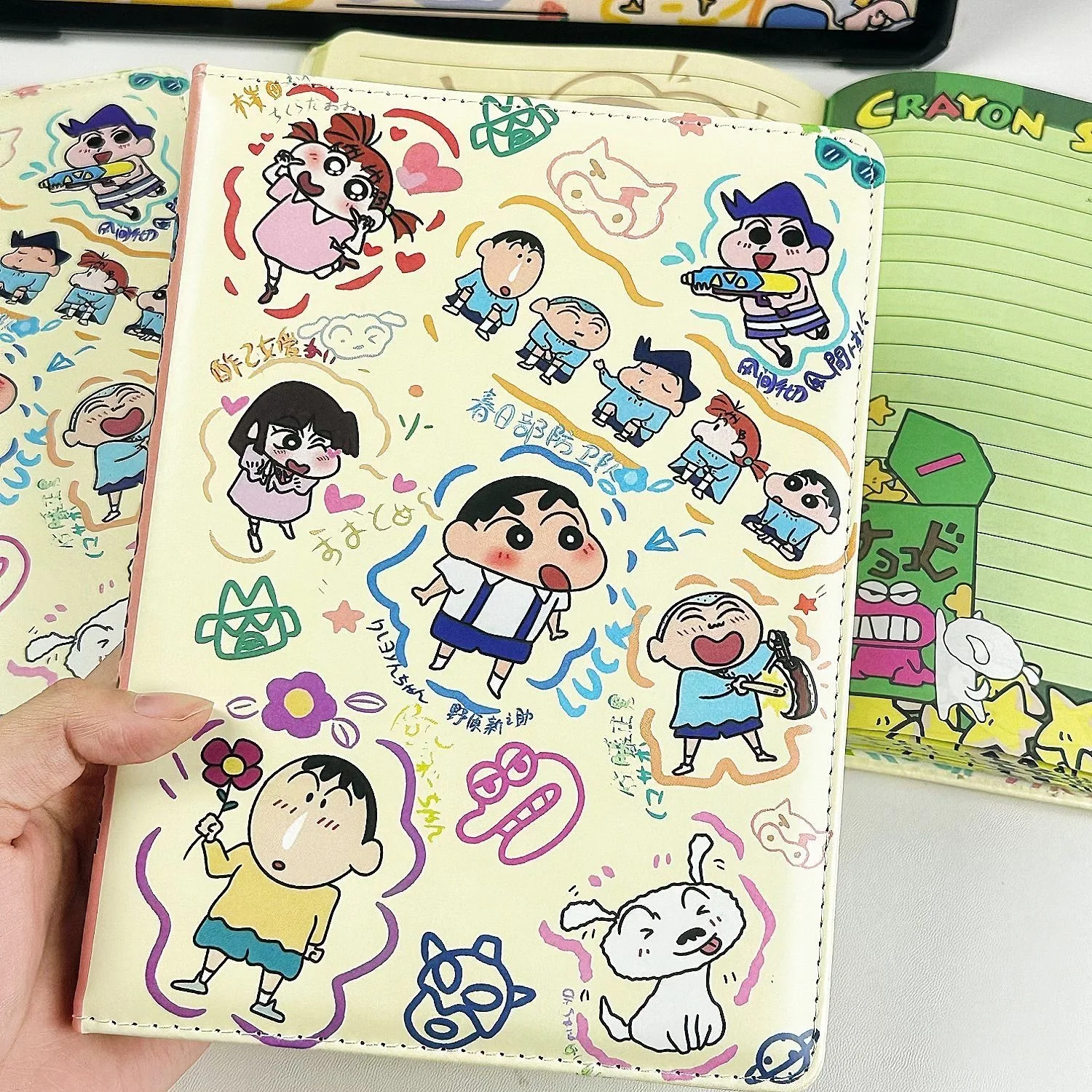 Deluxe Crayon Shin-chan A5 Leather Notebook – Full-Color Anime Design Diary Gift