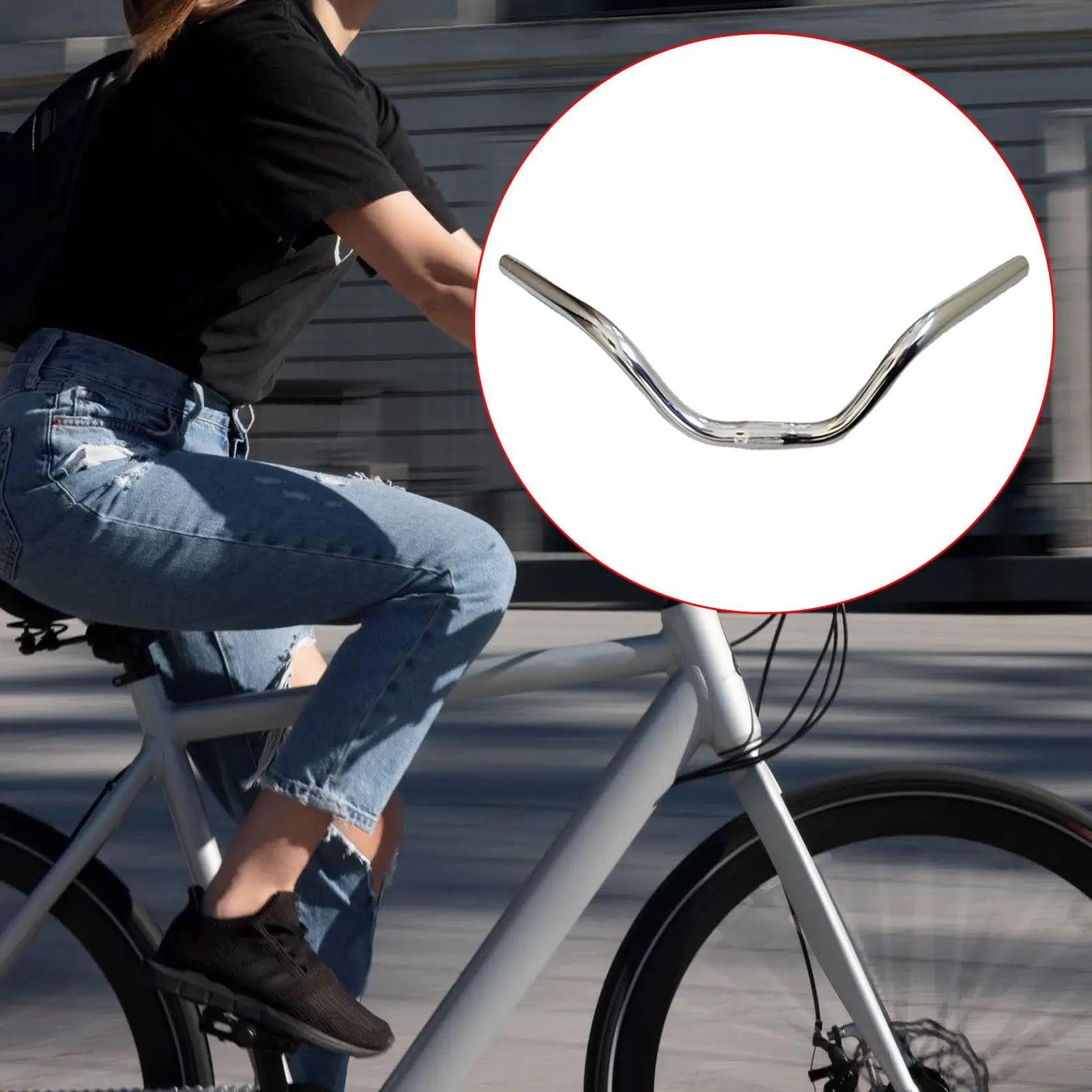 Fahrradlenker Riser Bar 25,4 mm x 570 mm, hochwertiger Ersatz-Fahrradlenker aus Aluminiumlegierung für Rennräder, Fahrradzubehör – Detail 7