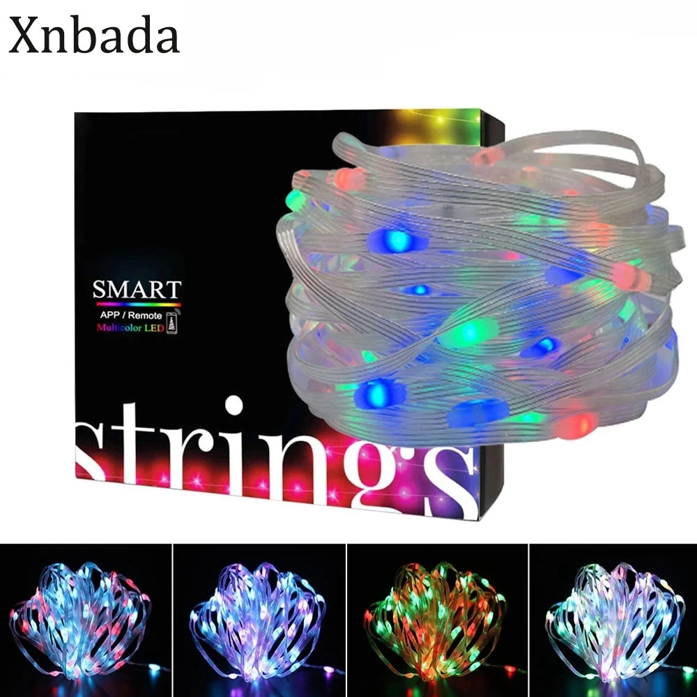 WS2812B USB RGB LED String 5M 10M Christmas Lights WS2812 Led Strip  Bluetooth Music Full Color Addressable Individually DC5V|LED Strips| -  AliExpress