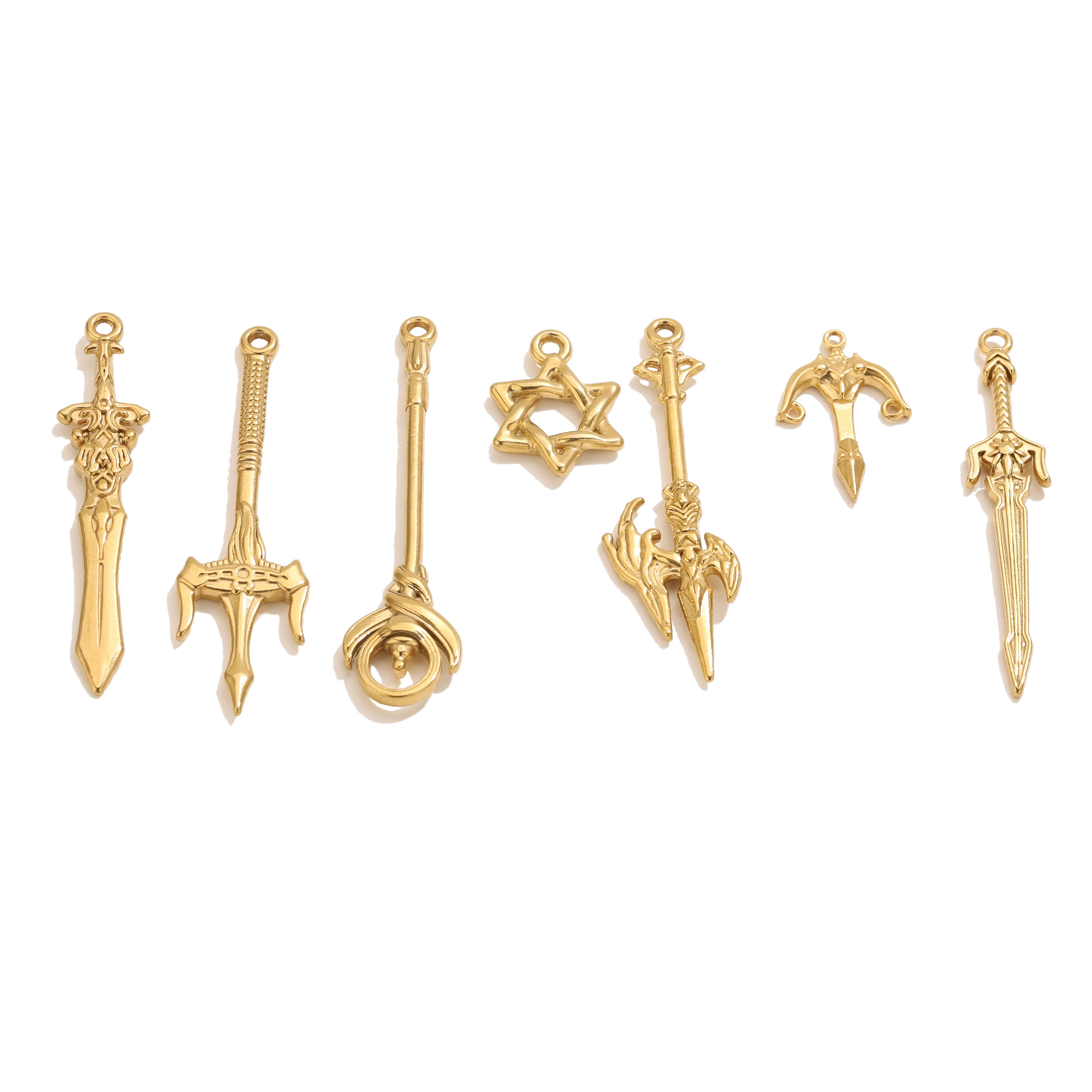 Set de 3 Dijes de Miniespadas y Cuchillos (Acero Inoxidable) S761020d3f6374109a71d2d60bf22ccc4y