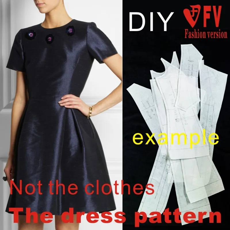 Clothing DIY The dress Dresses Sewing Pattern cutting drawing Women's Dress Sewing Template BLQ-79