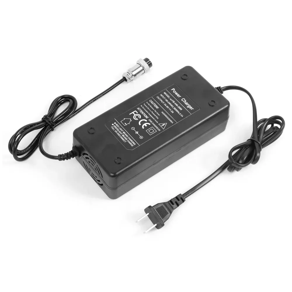 パワー・チャージャー 54.6V 2A バッテリー充電器 3 プロングジャック GX16 Kugoo M4