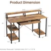 Computer Desk, 48 Inch Home Office Desk, Gaming Desk, 47" Study Table Wide Writing Desk for 2 Monitors, Rustic Brown 3