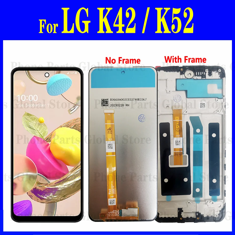 Display Lcd Da 6.6 "Per Lg K42 K52 K420 K520 Lcd Con Schermo A Cornice Touch Digitizer Assembly Lmk420E Lmk420Y Lmk520H Sostituzione