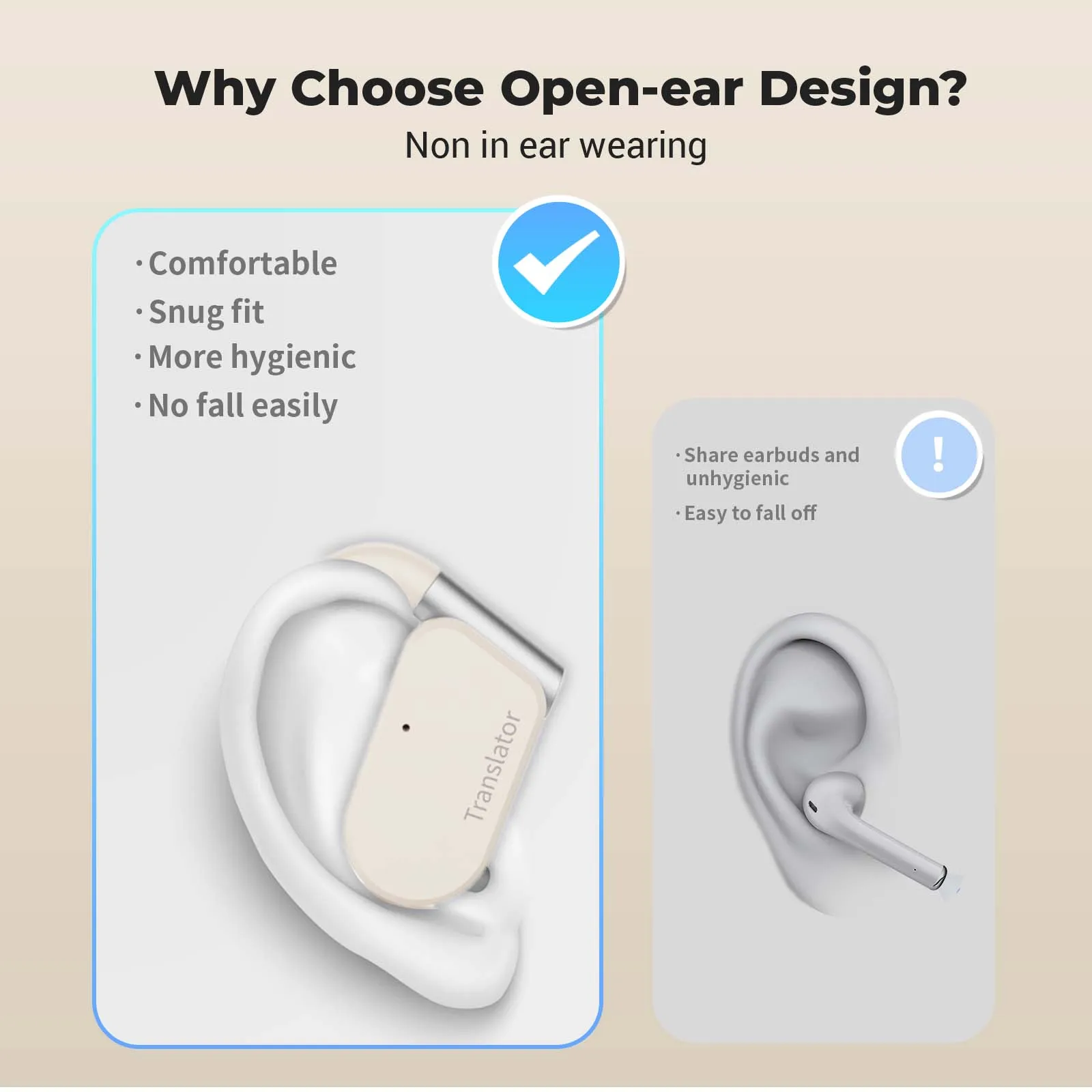 Wooask M9オープンイヤー式のAIワイヤレス翻訳イヤホン音楽通話新品未開封 Wooask® M9 Open Ear AI Language Translator Earbuds – WOOASK