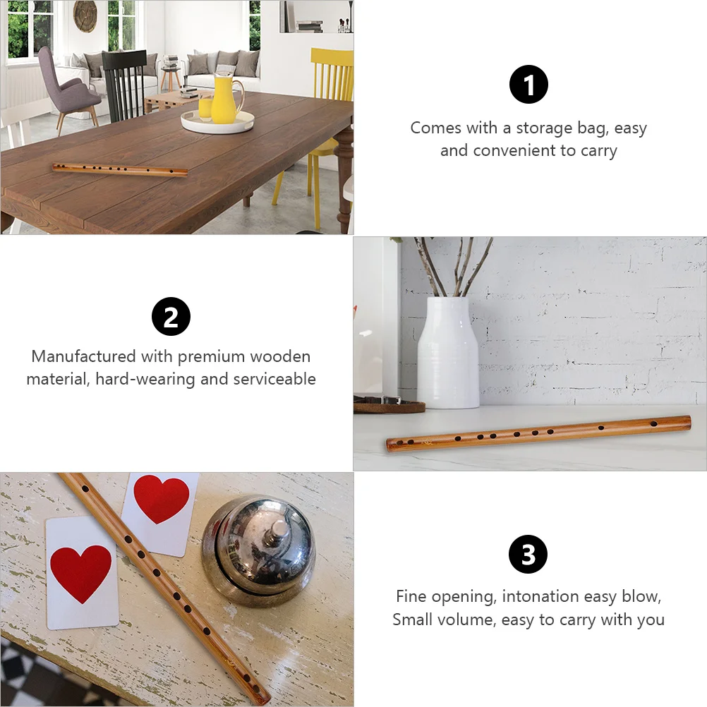 Wood Piccolo Bamboo Flute Indian Chinese Dizi Piccolo Flute Traditional Woodwind Musical Instrument With Storage Bag For Beginner