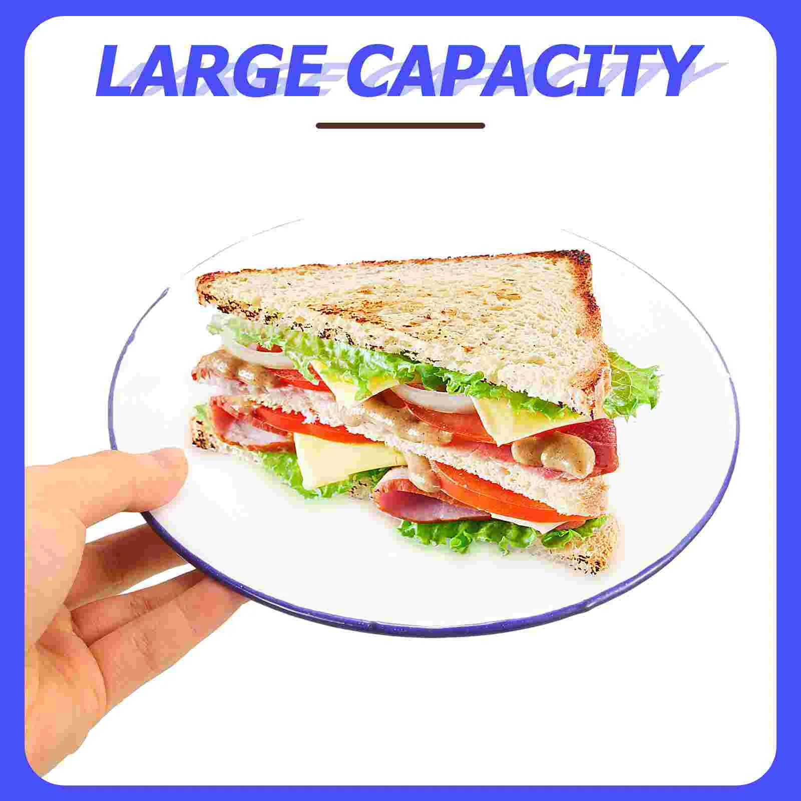 4 Pcs Enamel Camping Dishes Plate Pasta Hotel Dessert Enamelware Oven Tray White