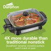Electric Skillet with PFAS-Free Ceramic Coating,Adjustable Temperature,Reversible Design,Tempered Glass Lid,Nonstick Surface 3