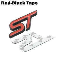 Chrome Metal Red and Blue Front Grille Emblem Badge Sticker - Stylish Car Accessory (Red - black tape)