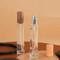 10ml Wooden Lid Refilable Perfume Dispenser Empty Spray Bottle Travel Glass Cosmetic Container Atomizer Sample Test Tube Vials 1