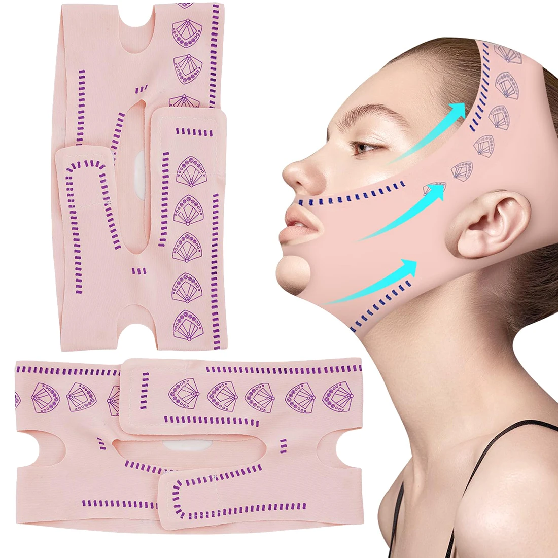 Enhanced Facial Contouring Lift Straps - Premium Reusable V-Line Jaw Shaping & Slimming Mask