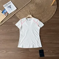 T-shirt à manches courtes pour femme, séchage rapide, coutures contrastées, col rond, coupe ample, haut de sport pour la randonnée, la course à pied et les activités de plein air 4