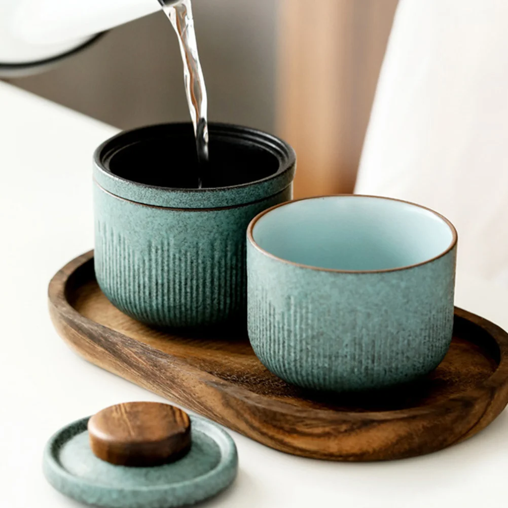 1 Set Portable Travel Tea Set Ceramic Teapot Cups Compact Folding Tea Accessories Mini Teaware Sets Kitchen Dining Bar