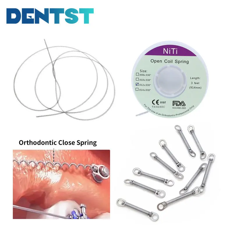

10Pcs/Bag Dental Orthodontic Niti Elastic Coil Open Spring & Close Spring For Dentista Braces Ortodoncia Brackets