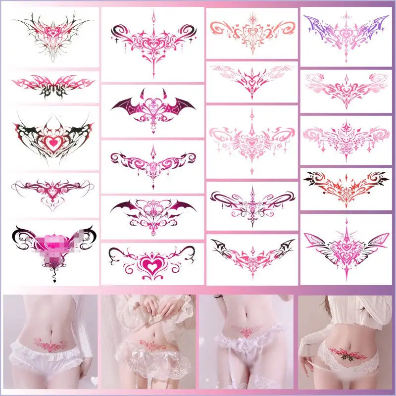 

Sexy Private Part Lower Abdomen Tattoo Sticker MAYMOE Pure Desire Belly Back Waist Love Totem Waterproof Paste