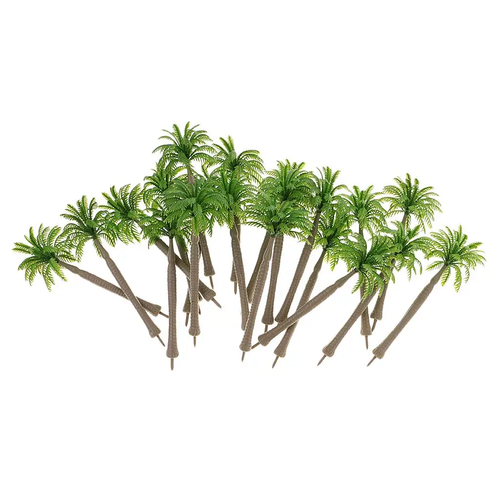 20 Piece Green Mini Coconut Tree Models for Scenery Landscape Layout 1/250