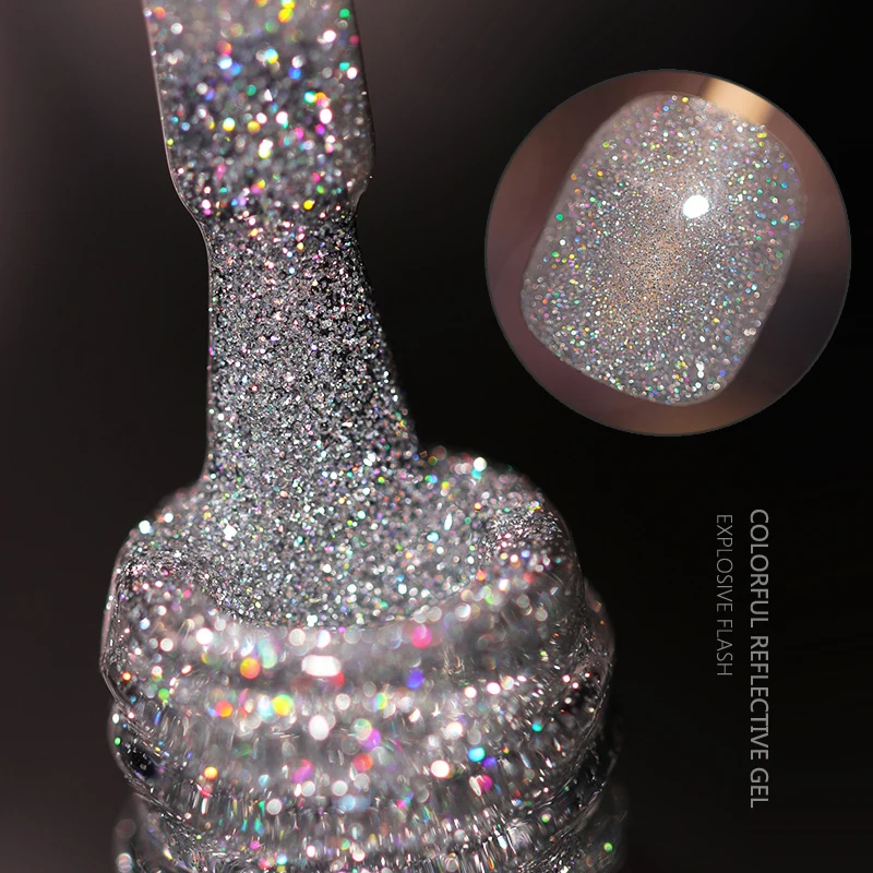 

CHUNSHU Glitter Reflective Nail Gel Polish 10ml Diamond UV LED Semi Permanent Flashing Varnish Lacquer Nails Art For Manicures