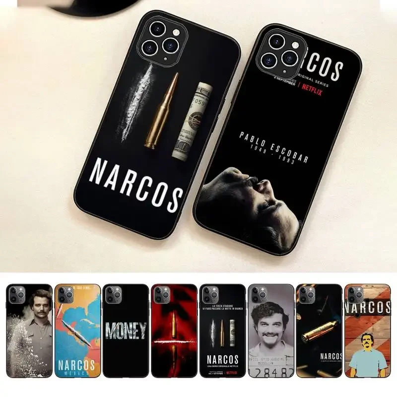 Narcos TV 시리즈 파블로 에스코바 블랙 휴대폰 케이스, 아이폰 7 8 플러스 X Xr Xs 11 12 13 15 미니 모바일 아이폰 14 프로 맥스 