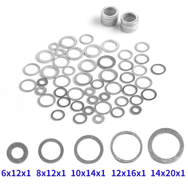20/50pcs M6m26 Aluminum Flat Washer Flat Ring Gasket Plug Oil Seal
