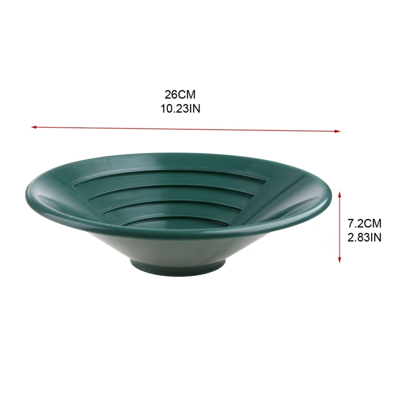 Outdoor 10-inch Gold Pan with Riffles Gold Basin Mining Pan for Gold Prospecting Portable Green L21C 6