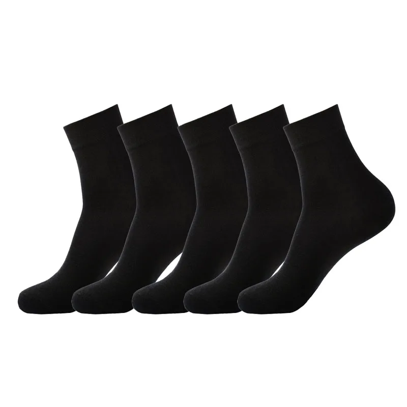 Men's Socks 5 Pairs / Lot Black White Gray Business Casual Sock Crew Soft Calcetines Breathable Spring Summer for Male_voghion.com