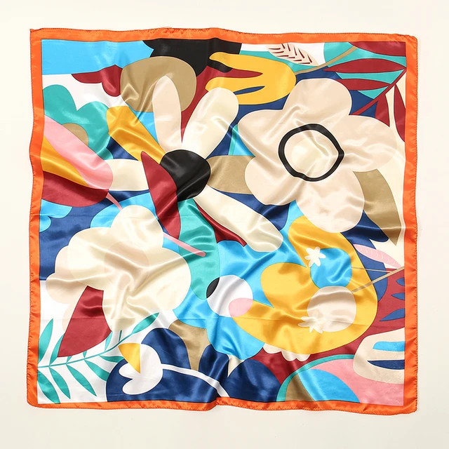 Foulard En Soie Polyester 70x70 Cm – Doux, Léger, Élégant, Accessoire Mode Polyvalent