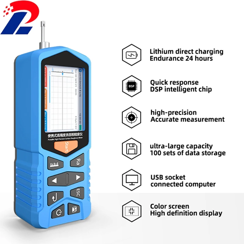 OLED Digital Display Surface Roughness Tester 0.001um Precise Data Connect PC Printer Factory Lab Surface Roughness Gauge Tools 2