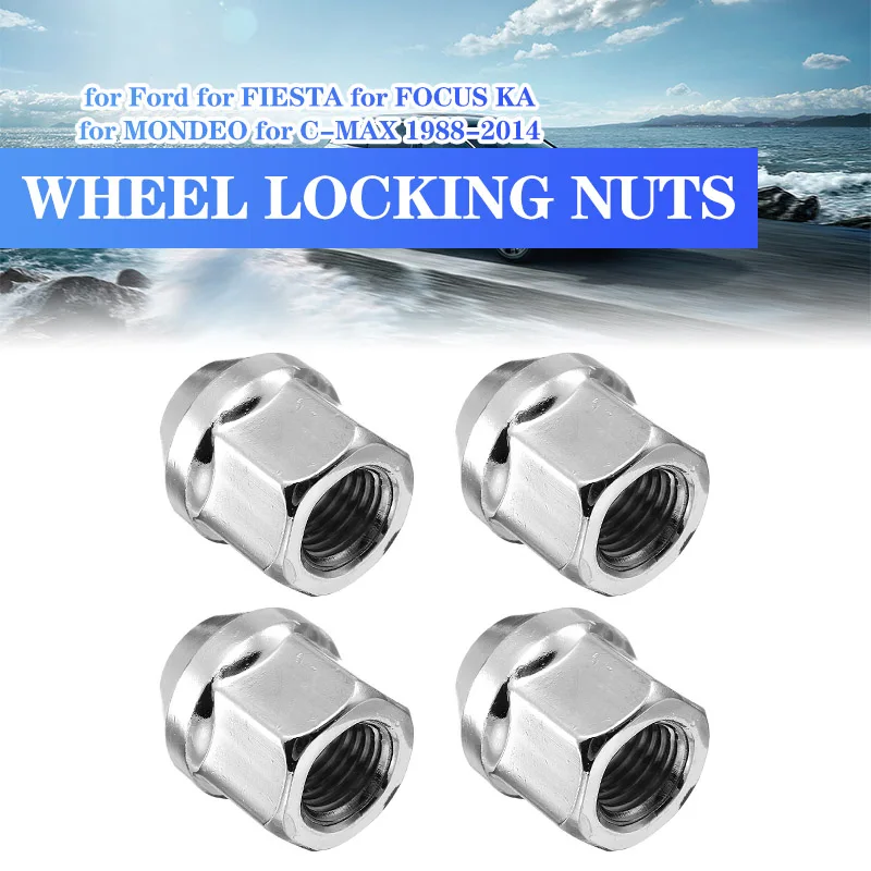 20 Dadi Per Cerchi Ford Fiesta, Focus, Fusion - M12 X 1.5, Acciaio Antiruggine, Sede Conica 60°