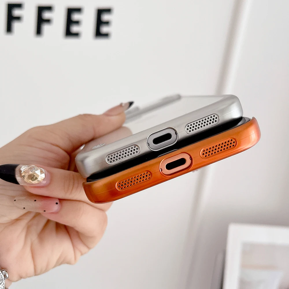 Titanium Gray Fine Hole Borderless Shockproof Matte Phone Case