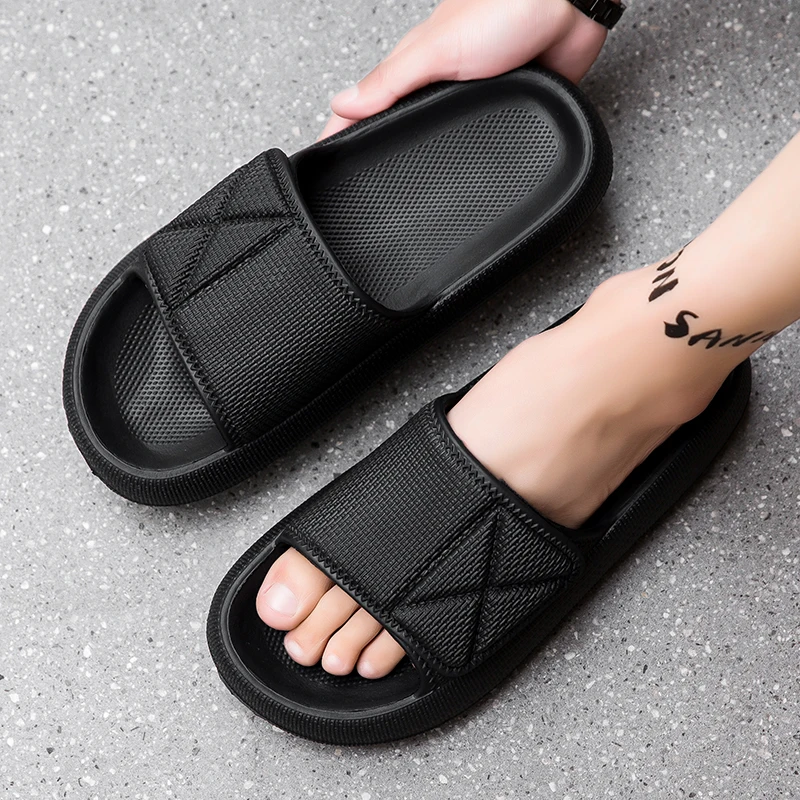 صنادل شاطئ رجالية مانعة للإنزلاق ، شباشب بنعل سميك...