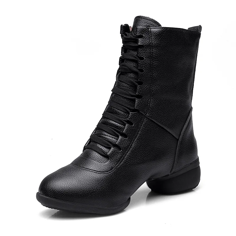 

Girl Leather Shoes Woman Dance Boots Women's Jazz Modern Dance Shoes Soft Bottom Sailor Ladies Square Dancing Shoe Sports Boots