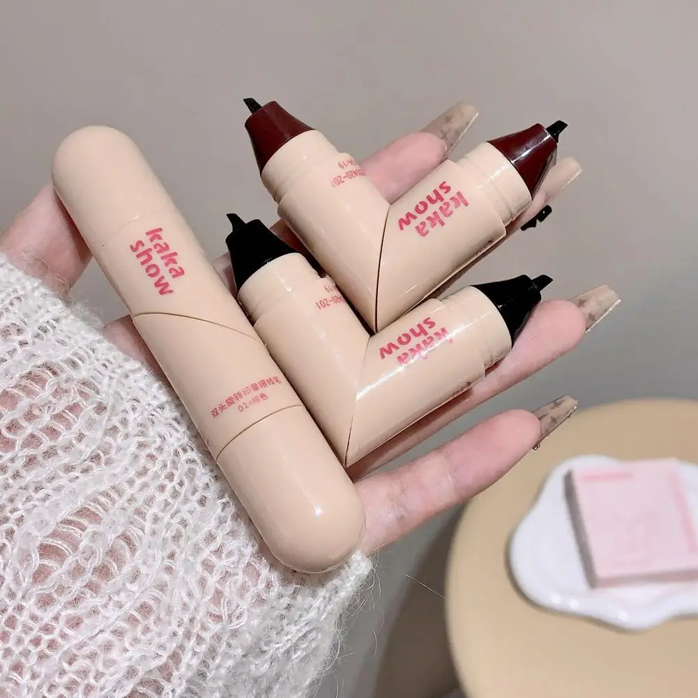 Foldable Eyeliner Stamp Waterproof Smudge Proof Gel Eyeliners Pen Tool For Perfect Wings Easily Draw Eye Makeup (Black+Brown)