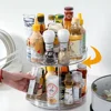 Turntable Organizer Multifunction Clear Rotating Storage Trays Plastic Kitchen Turntable Spice Rack Cosmetic Makeup Organizer 6
