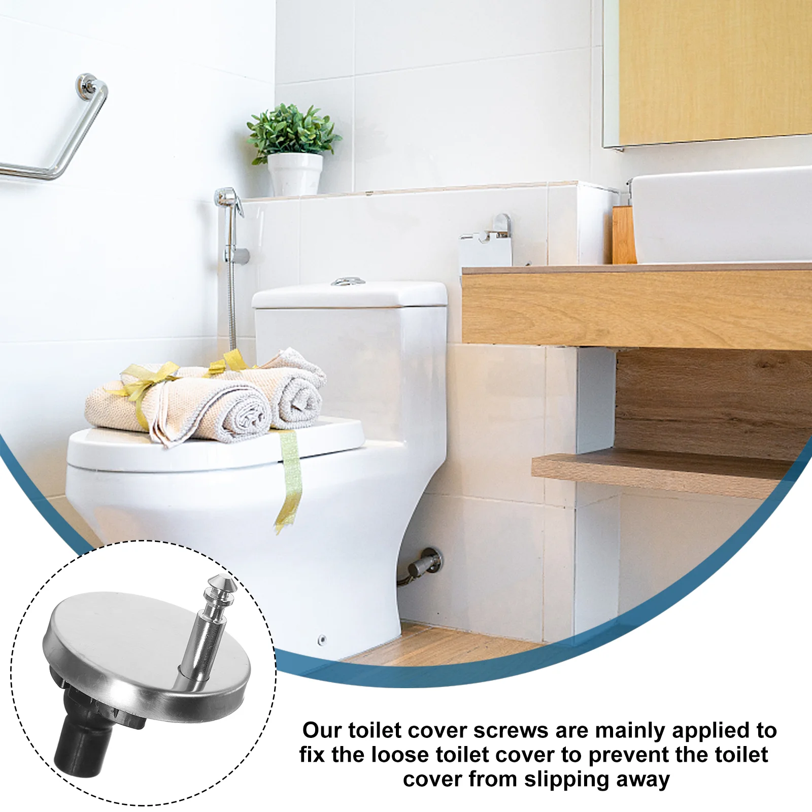 Stainless Steel Toilet Seat Screw Fixed Replacement Hinge Lid Bolts Toilet Lid Bolts Screws Seat Hinge Screws