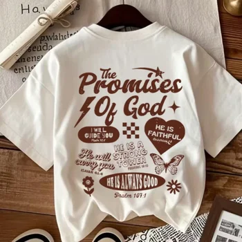 Tween Girls Letter T-shirt Casual Graphic Print Crew Neck Soft Comfortable Short Sleeve T-Shirt Top for Summer Children Clothing 1