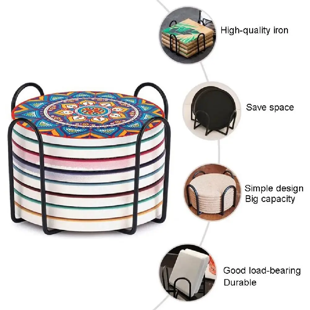 Mental Coaster Mat Storage Rack Durable Space Saving Placemat Storage Organizer Kitchen Accessories Desktop Decoration 4