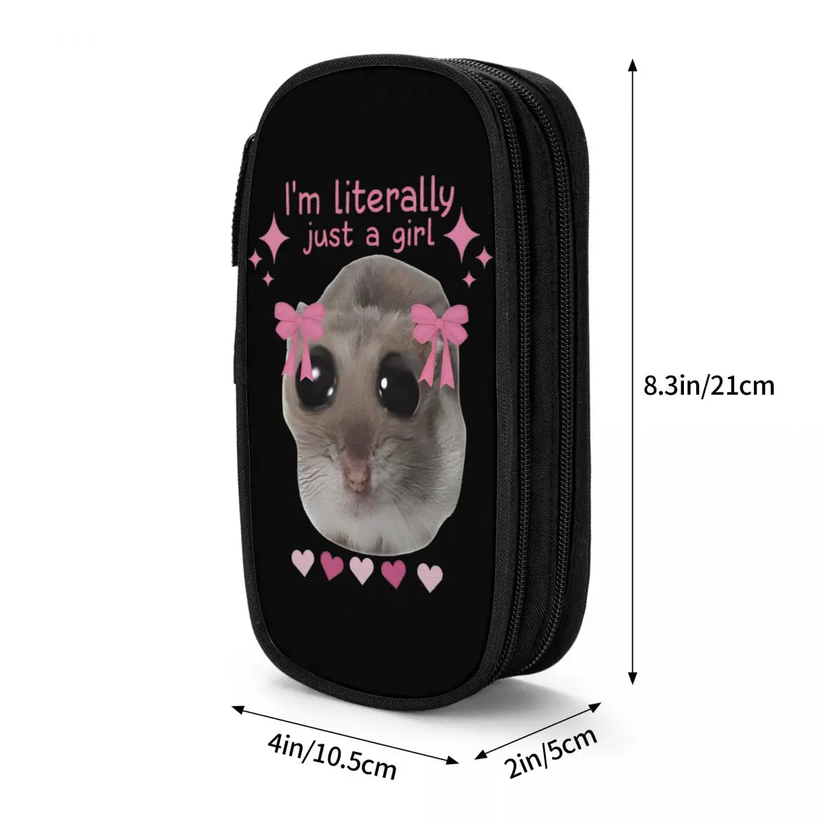 Meme Sad Hamster Pencil Cases Pen Holder Girl Boy Large Storage Bags School Supplies Gifts Stationery