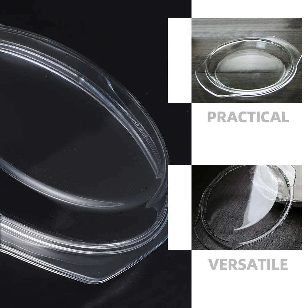 Microwave Oven Glass Lid Covers Anti Splatter Plate Food Pot Steamer for Use Dish 6