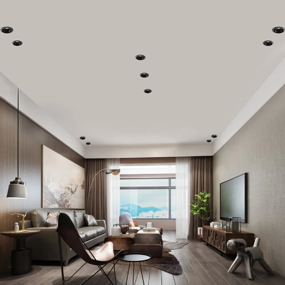초박형 LED 스포트 라이트, 깊은 눈부심 방지 허니콤 코어 내장, 85-265V 천장 조명, 다운 라이트, 눈 보호 스포트 라이트