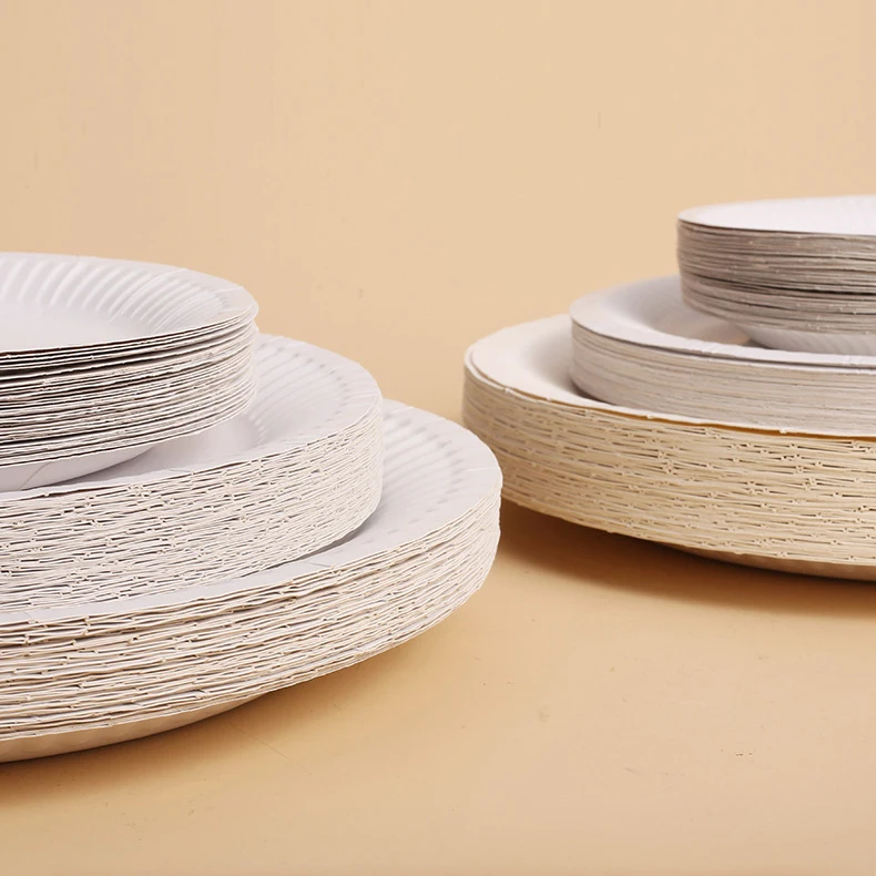 Description Picture 5 of itemSet Disposable Paper Plate White DIY Birthday Party Decoration Dining Plate Nordic Minimalist Tableware Set
