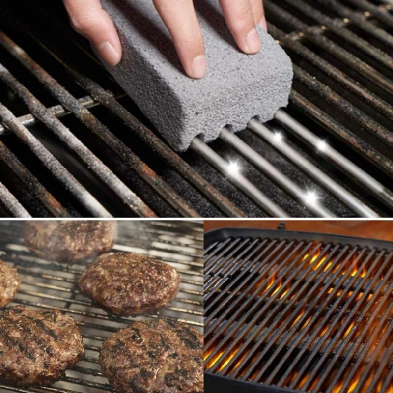 2Pcs Bbq Grill Cleaning Brick Block Barbecue Grill Cleaner Stone Bbq Racks Stains Grease Pumice Brick Kitchen Tools
