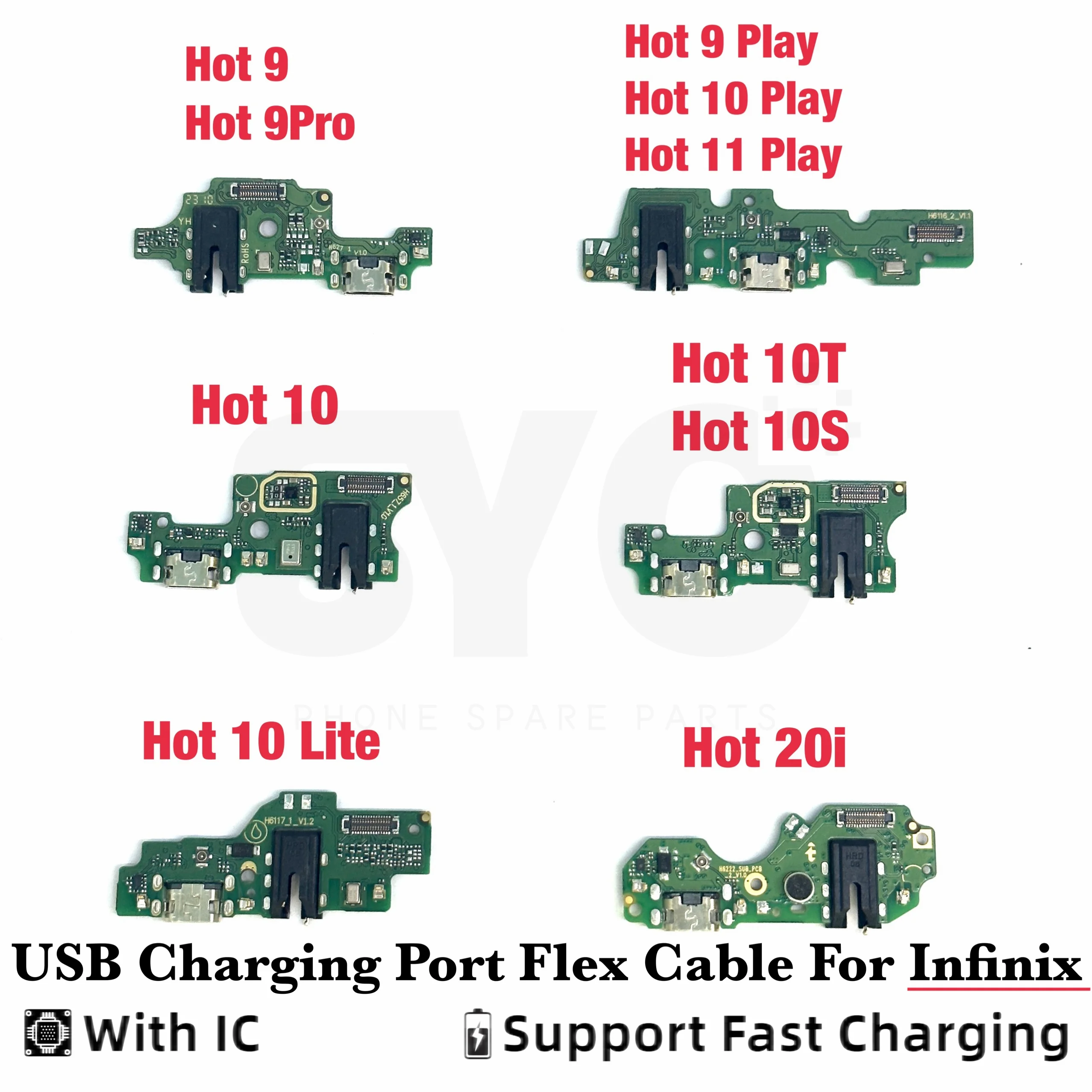 

Хорошее качество ремонт USB зарядный порт Соединительная плата гибкий кабель для Infinix Hot 9 Play X655 X680 X688 10 X682 10T X689 20i X665
