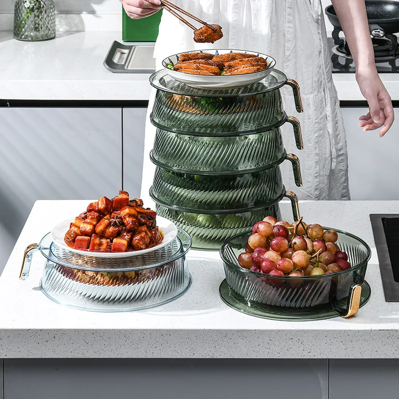 Transparent Vegetable Cover Dustproof Multi-Layer Heat Preservation Cover Home Can Be Superimposed Food Kitchen Storage
