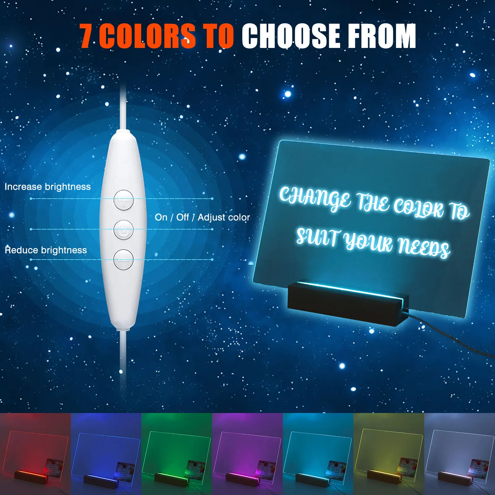 Rewritable Acrylic Dry Erase BoardLight Bedroom Sleep Light Cute Soft Light Desk Lamp Room Decor Desktop Ornaments Gift
