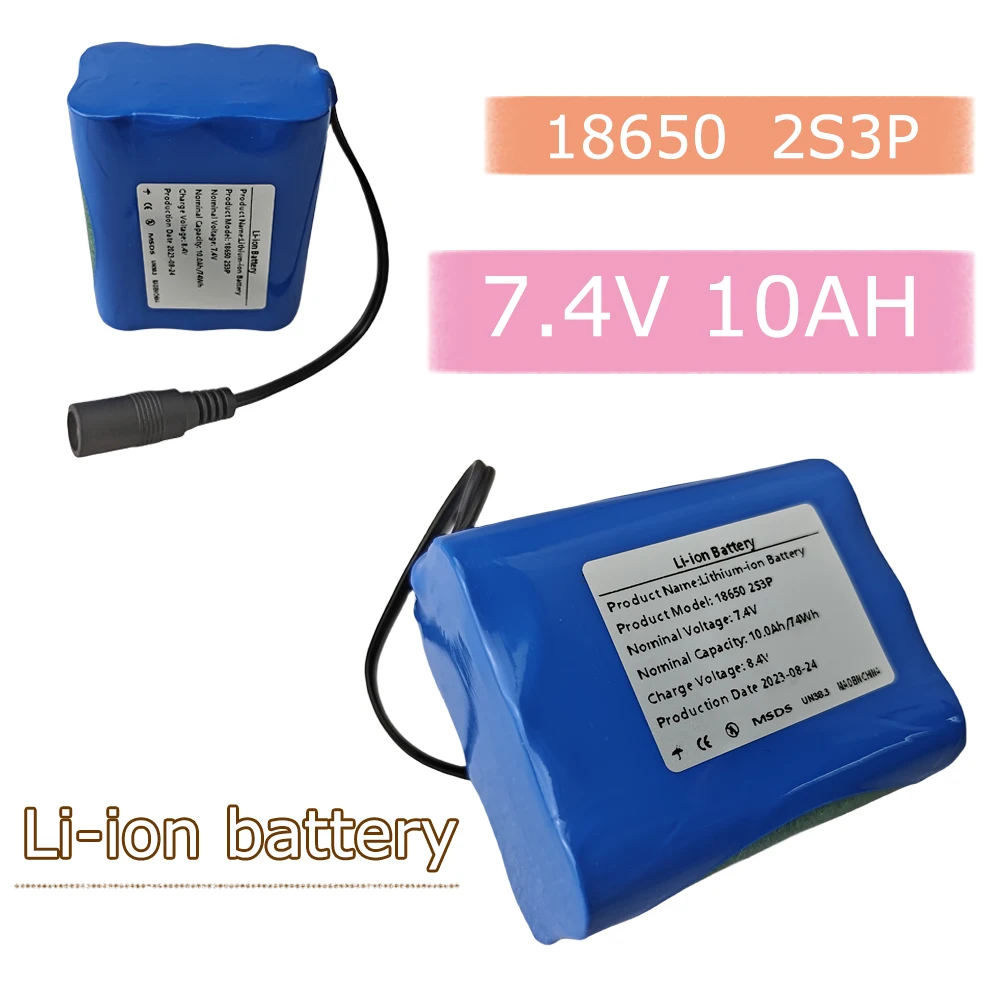 

7.4V 10000mAh 18650 2S3P Lithium Battery Pack For Fishing LED Light Bluetooth Speaker